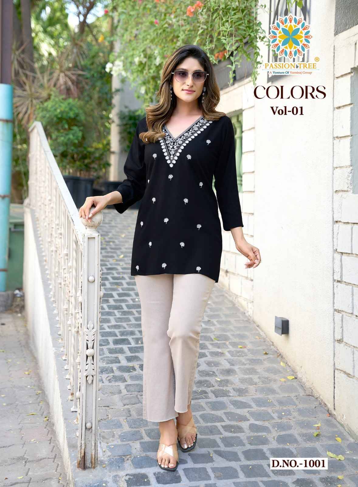 COLORS VOL-1 By PASSION TREE 1001 To 1008 Series  Designer Ethnic Wear Collection Rayon Tops At Wholesale Price